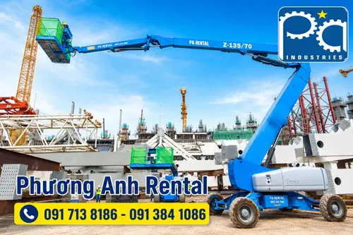 Cho thuê xe nâng tại dự án sân vận động PVF