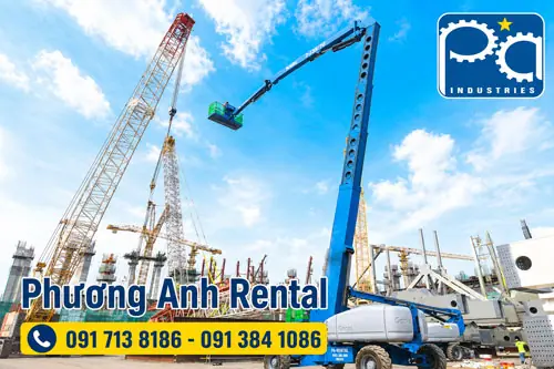 Cho thuê xe nâng tại dự án sân vận động PVF