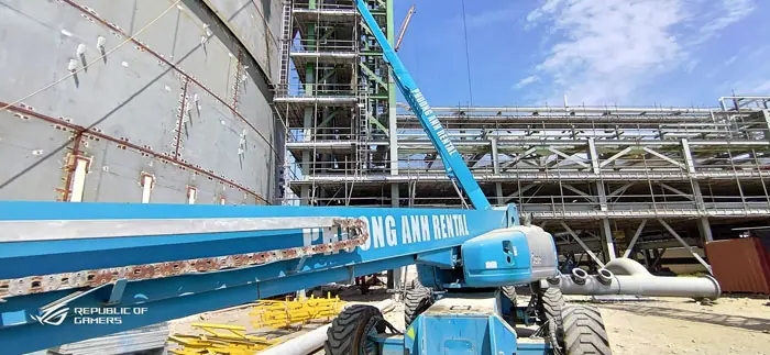 Cho thuê xe nâng dự án nhà máy lọc hóa dầu Long Sơn